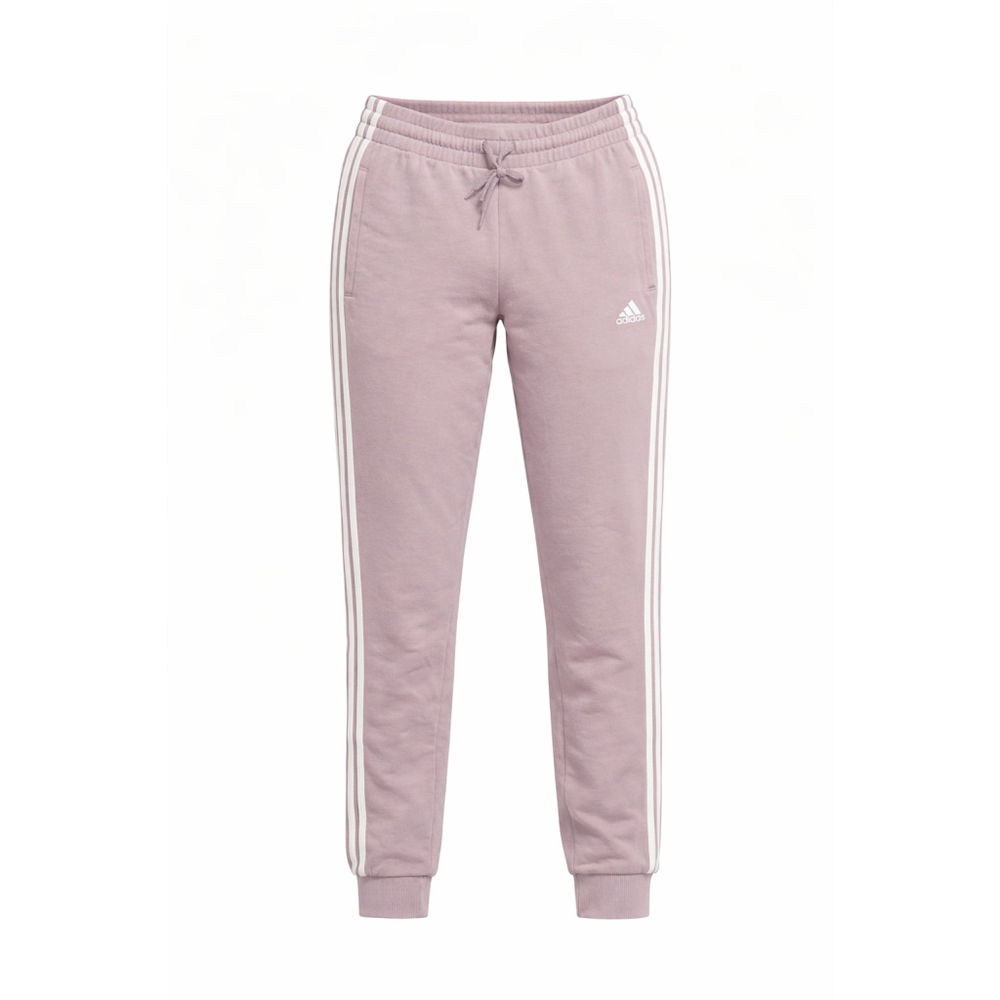 Adidas Women's 3 Stripe Embroidered Logo Lilac Purple/White Jogger Pants SZ L